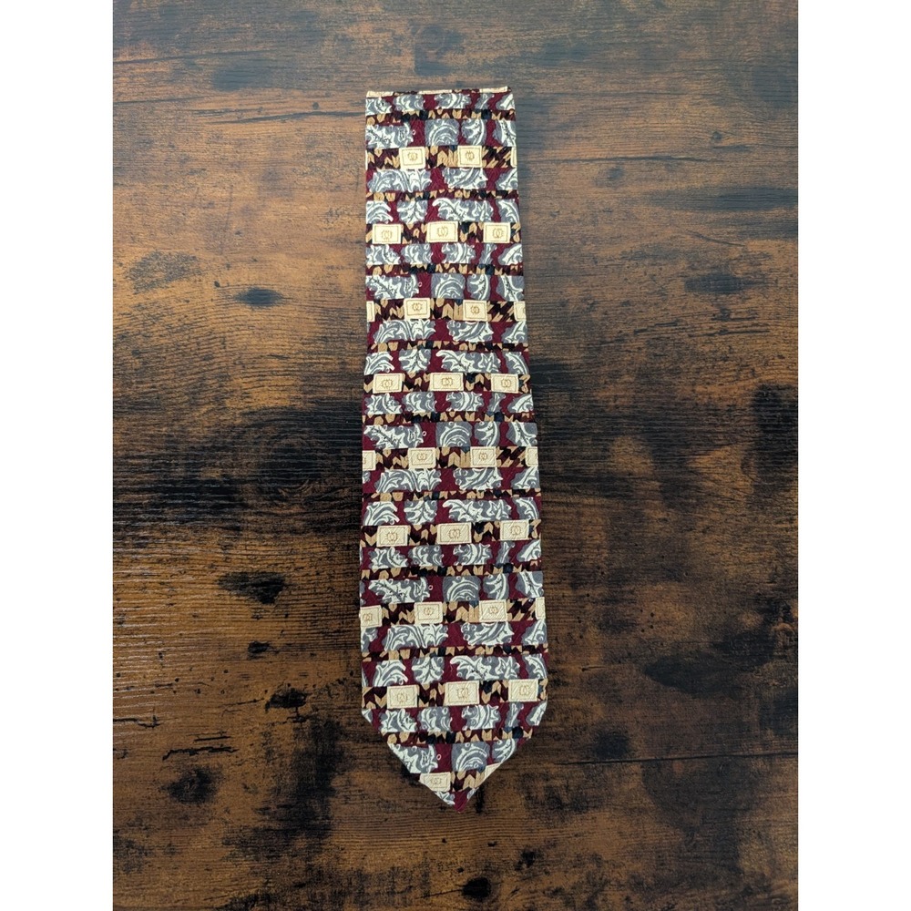 XMI For Nordstrom Men's 100% Silk Tie‎ ~ Geometric ~ Hand Sewn in USA!